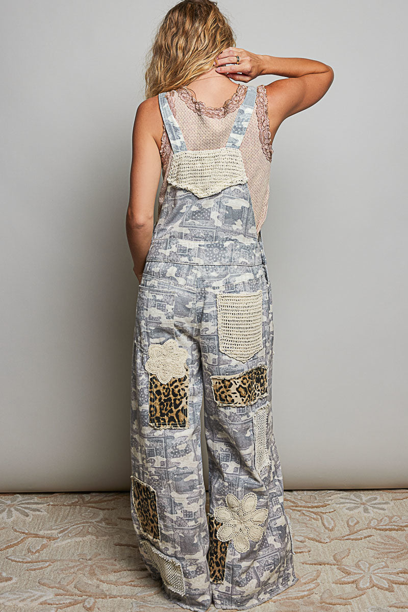 Camo Patchwork Overalls by POL
