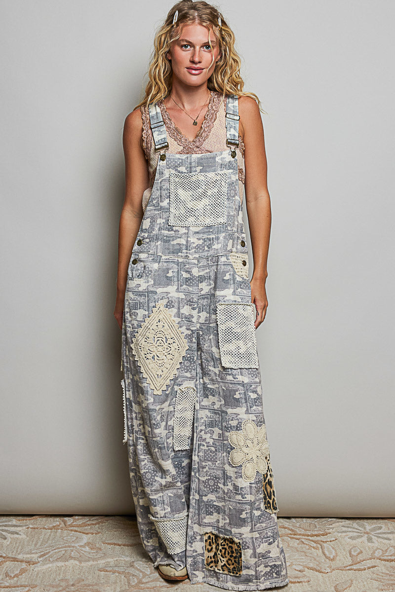 Camo Patchwork Overalls by POL