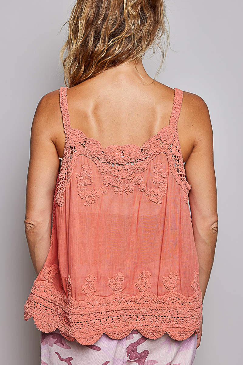 Carrot Crochet Tank | Women's Crochet Knit Tank Top by POL
