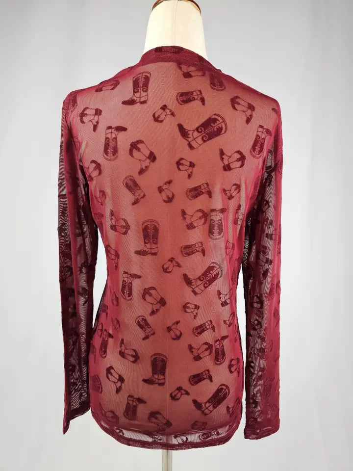 Blame It On the Boots Velvet Mesh