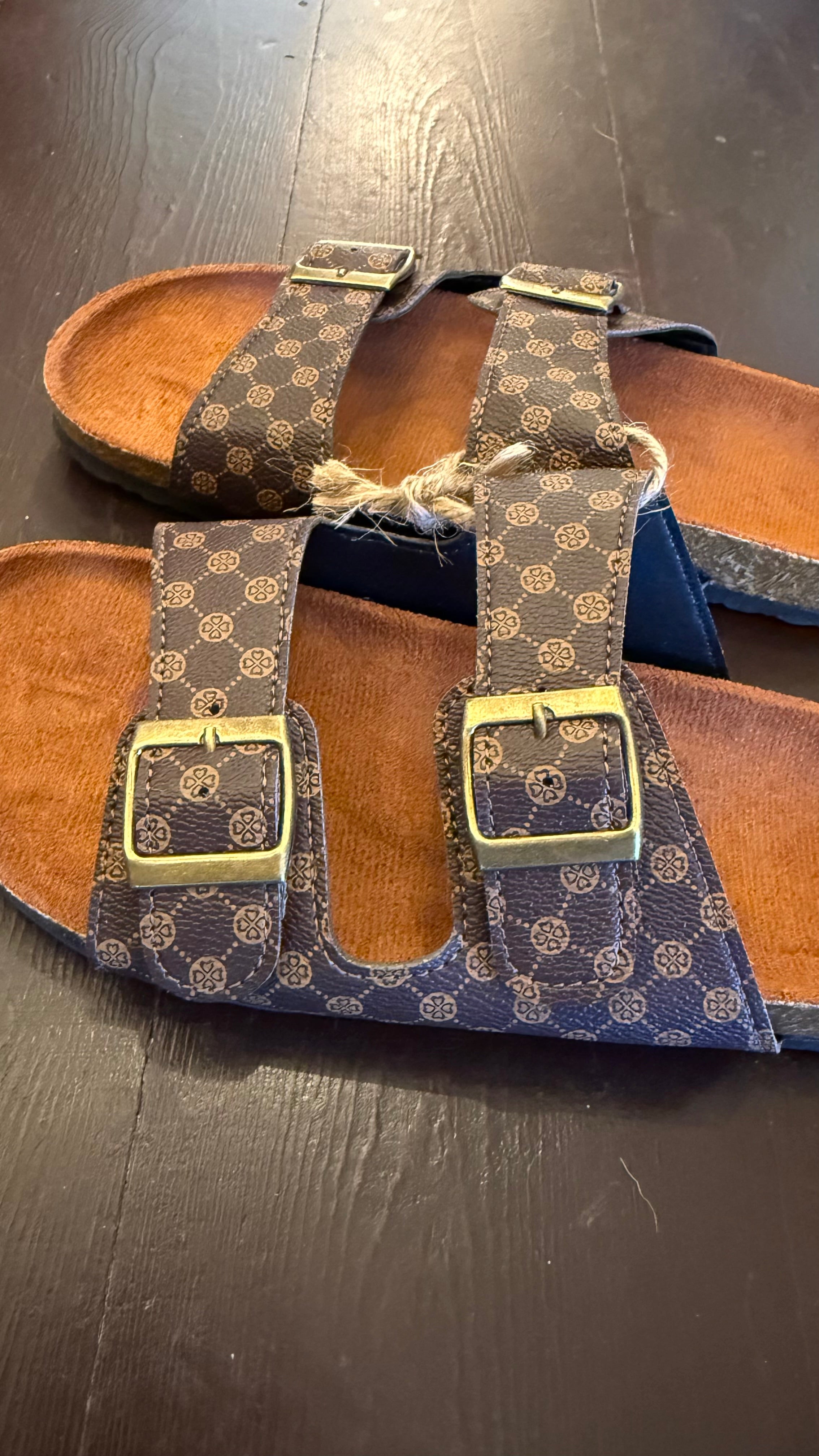 Geo Print Flat Sandals