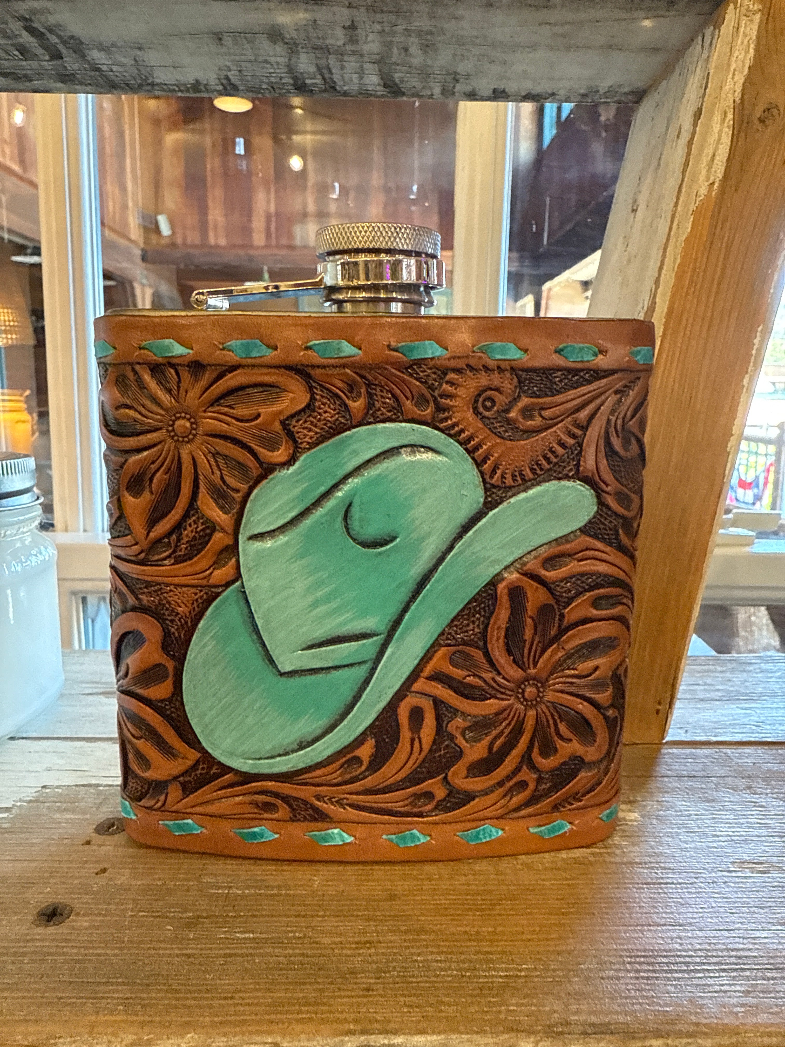 Leather Cowboy Flask