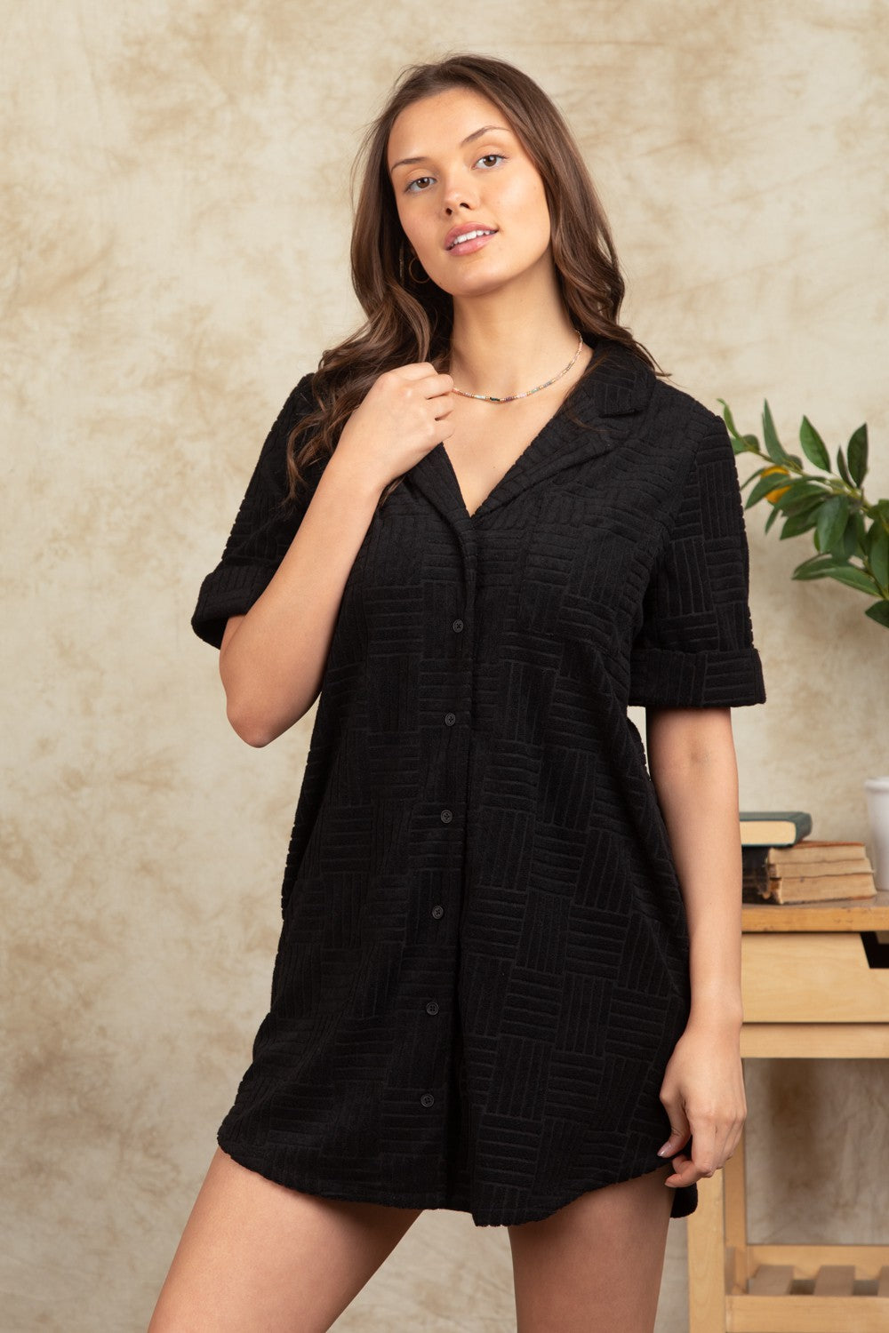 Disco Terry Black Dress