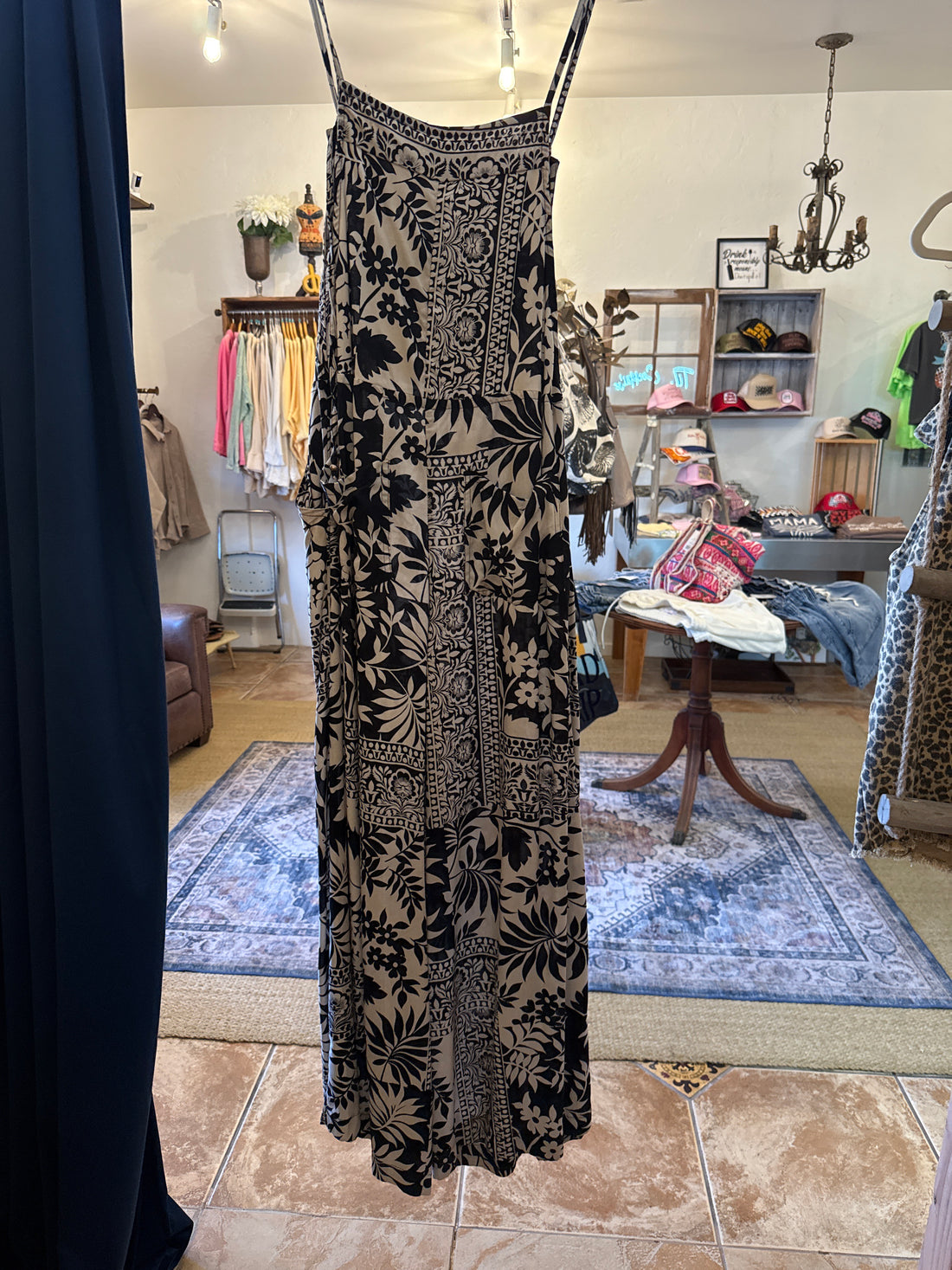 Floral Patchwork Flare Jumpsuit