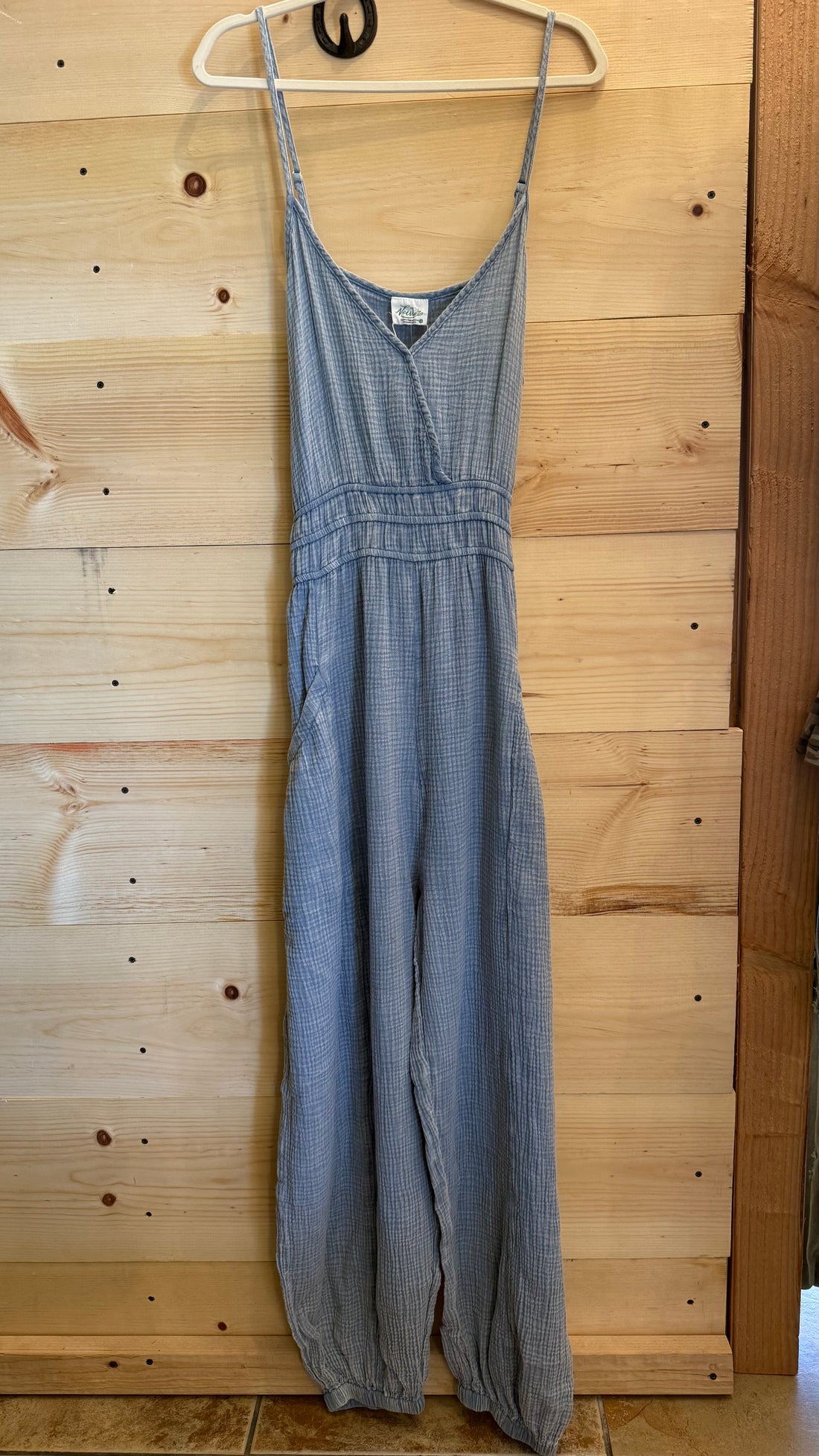 Washed Denim Cotton Jumpsuit