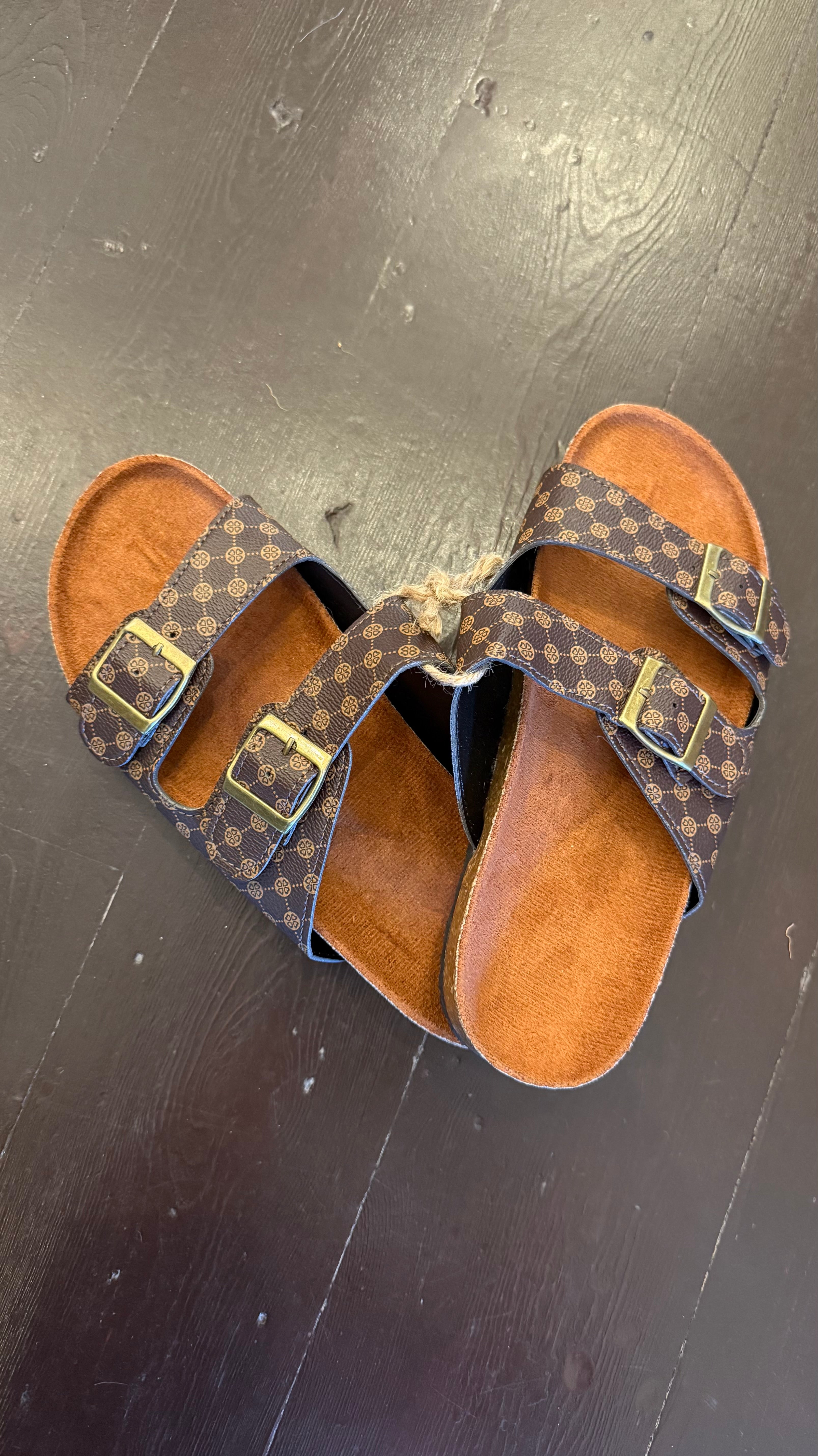 Geo Print Flat Sandals