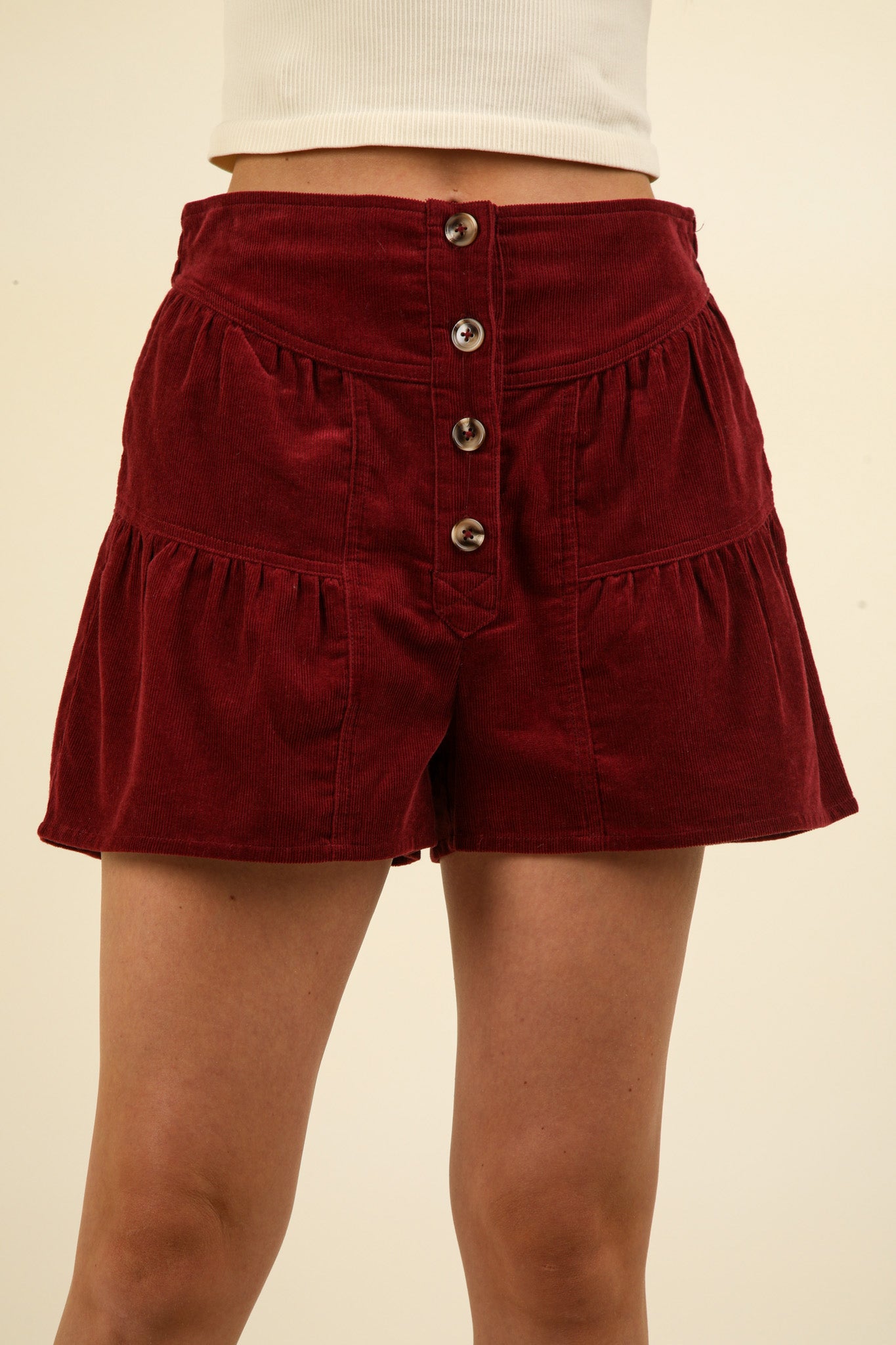 Ruffle Me Cord Shorts