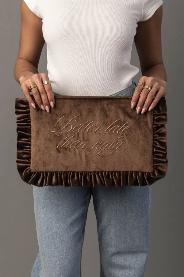 Ruffled Travel Pouch | Women's Travel Makeup & Cosmetic Bag