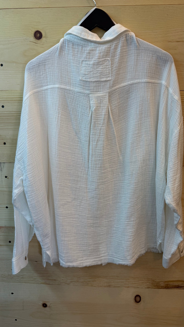 Beachy White Button Up