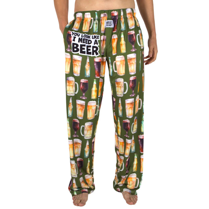 You Look Like I Need a Beer Lounge Pants | Men's Funny Pajama Pants