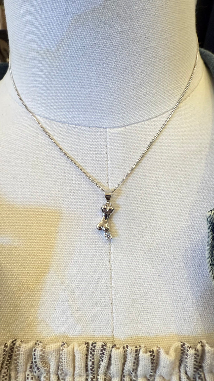Sterling Silver Dog Bone Necklace