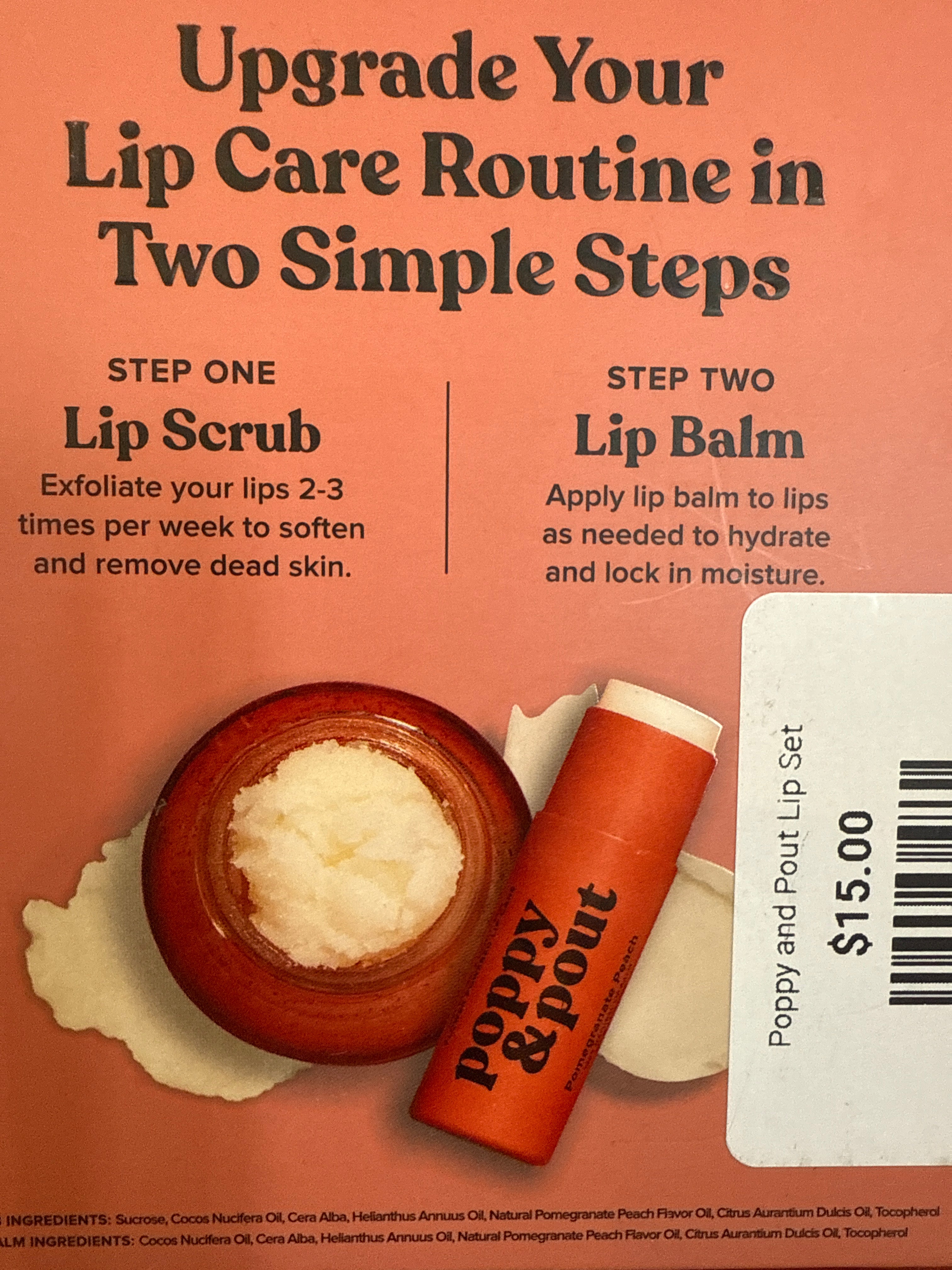 Poppy & Pout Lip Set-Pomegranate Peach