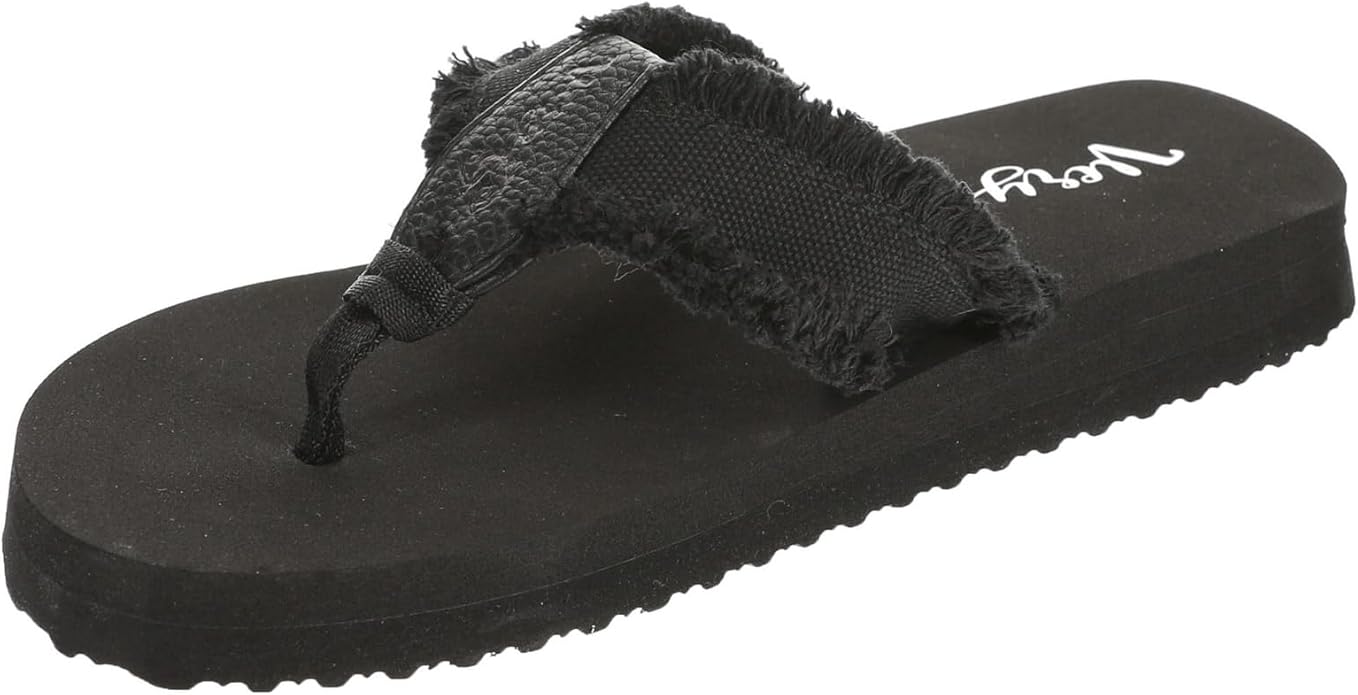 Black Wedge Sandals