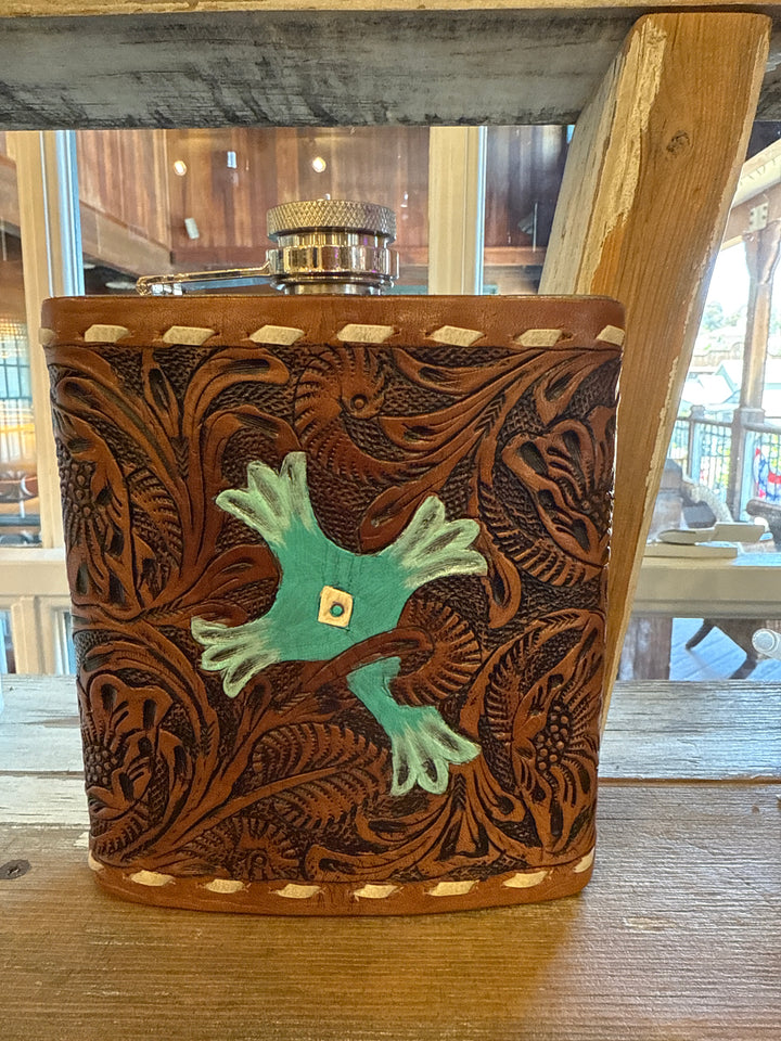 Leather Cross Flask