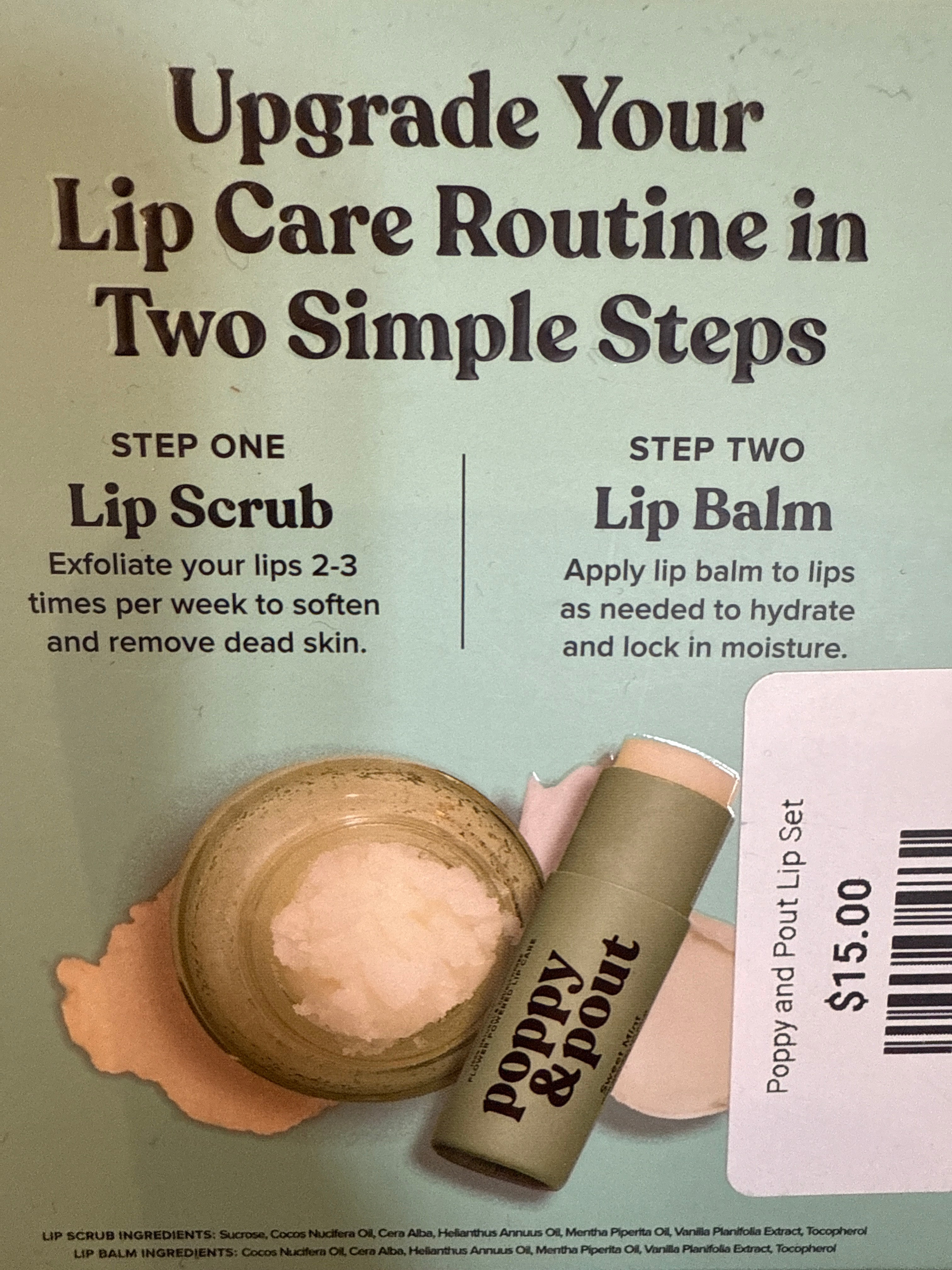 Poppy & Pout Lip Set-Sweet Mint