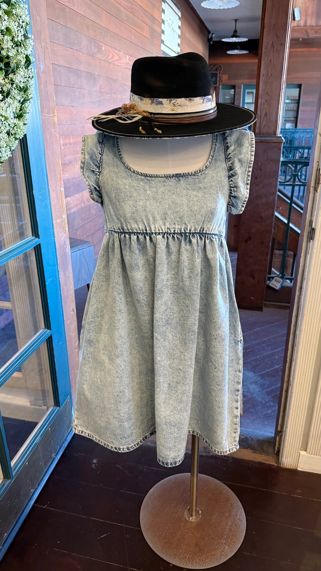 Denim Ruffled Dress