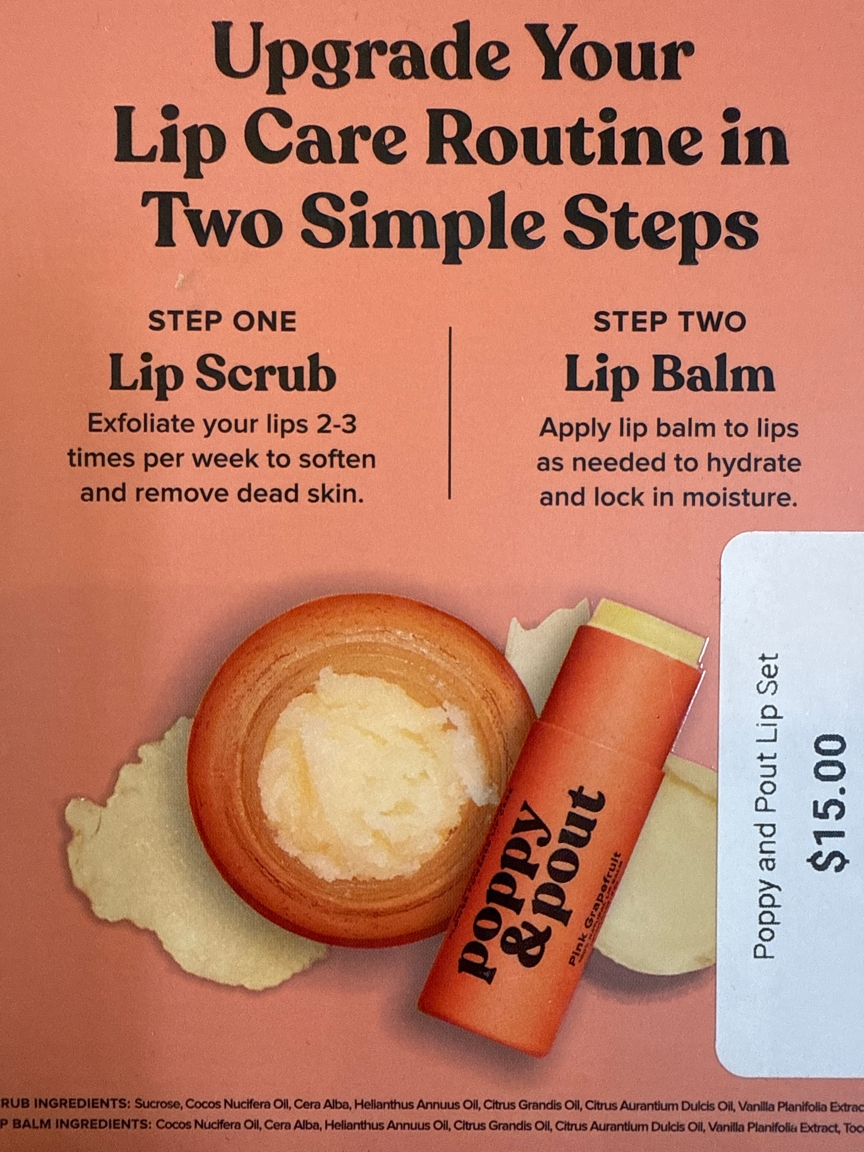 Poppy & Pout Lip Set-Pink Grapefruit