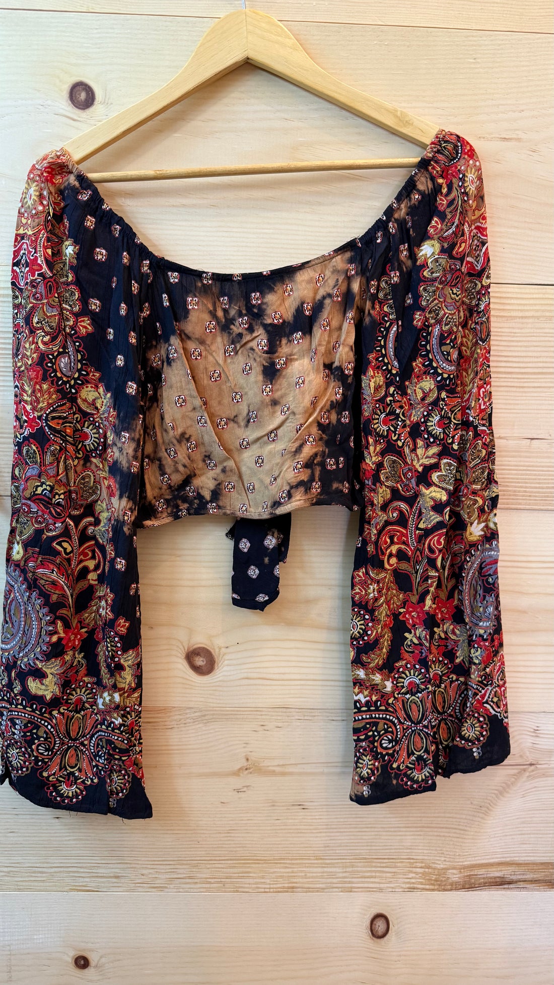 Sunburst Tie Front Crop Top