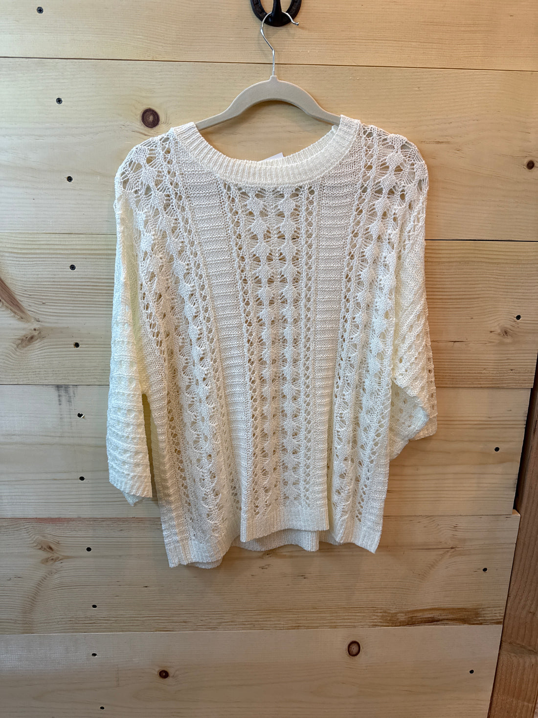Hollow Knit Drop Shoulder Sweater