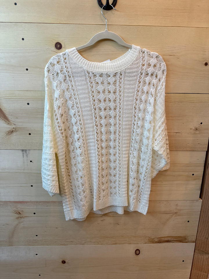 Hollow Knit Drop Shoulder Sweater