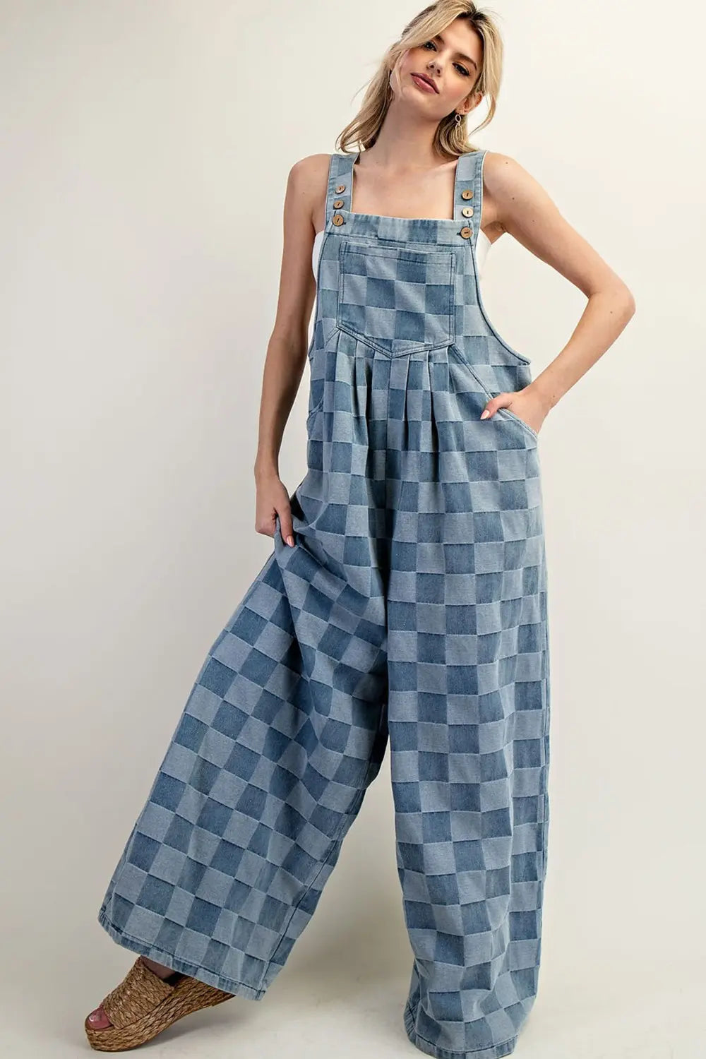 Checker Print Overalls