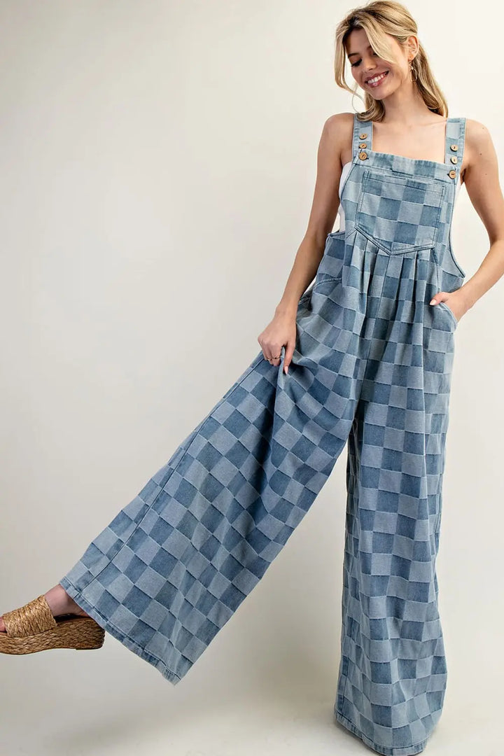 Checker Print Overalls