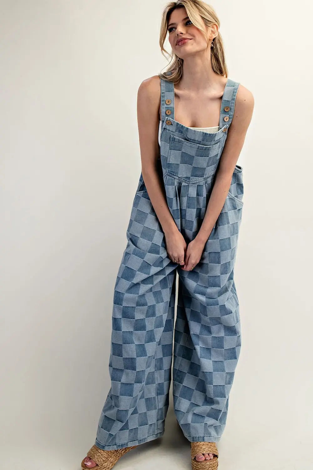 Checker Print Overalls