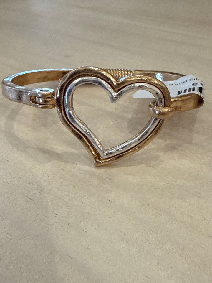 Gold and Silver Heart Bracelet