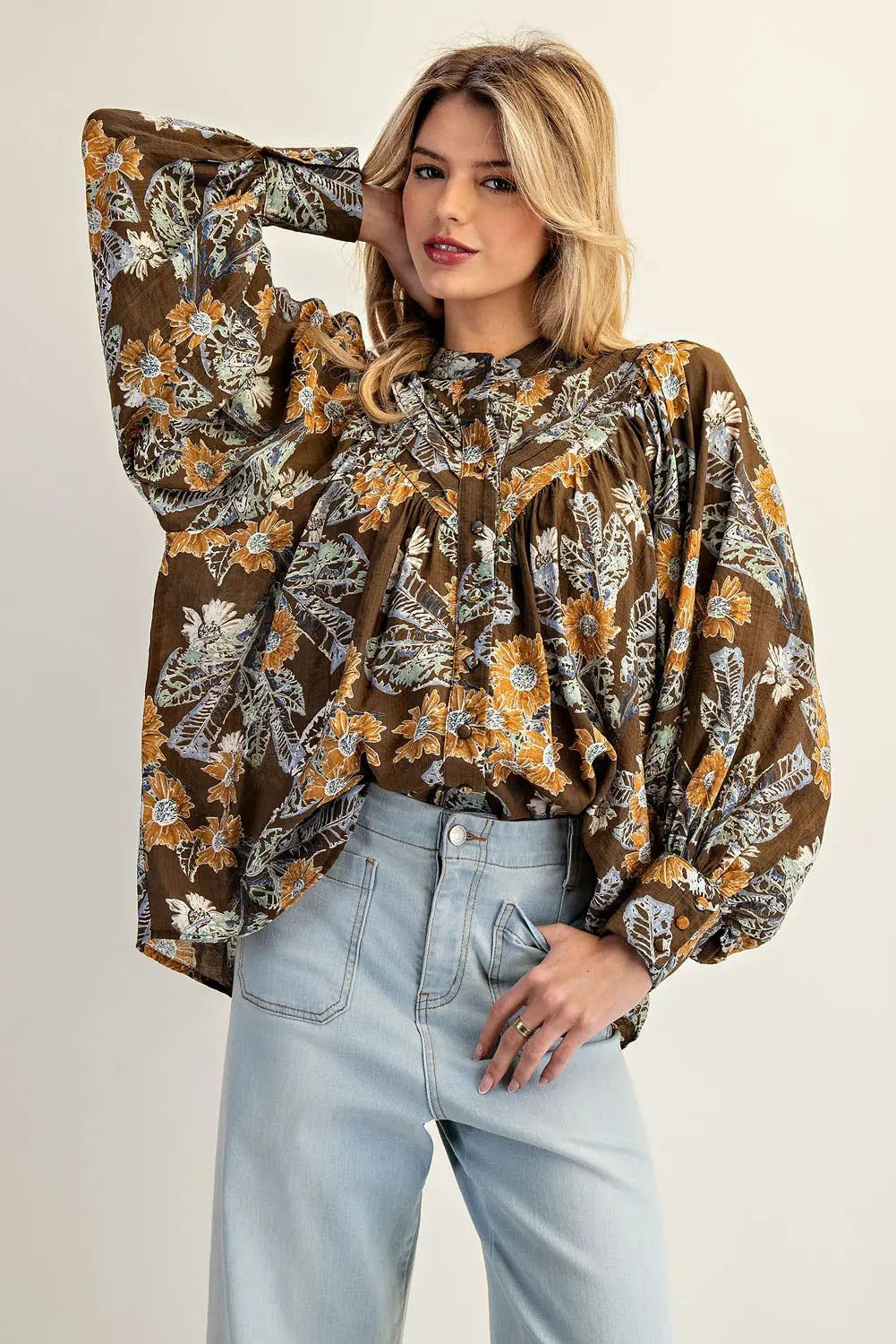 Mocha Floral Long Sleeve