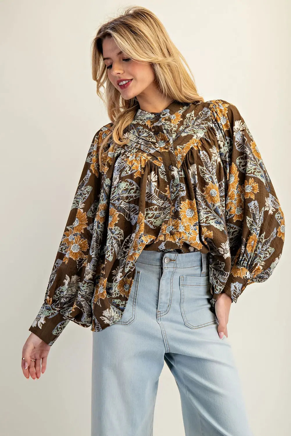Mocha Floral Long Sleeve