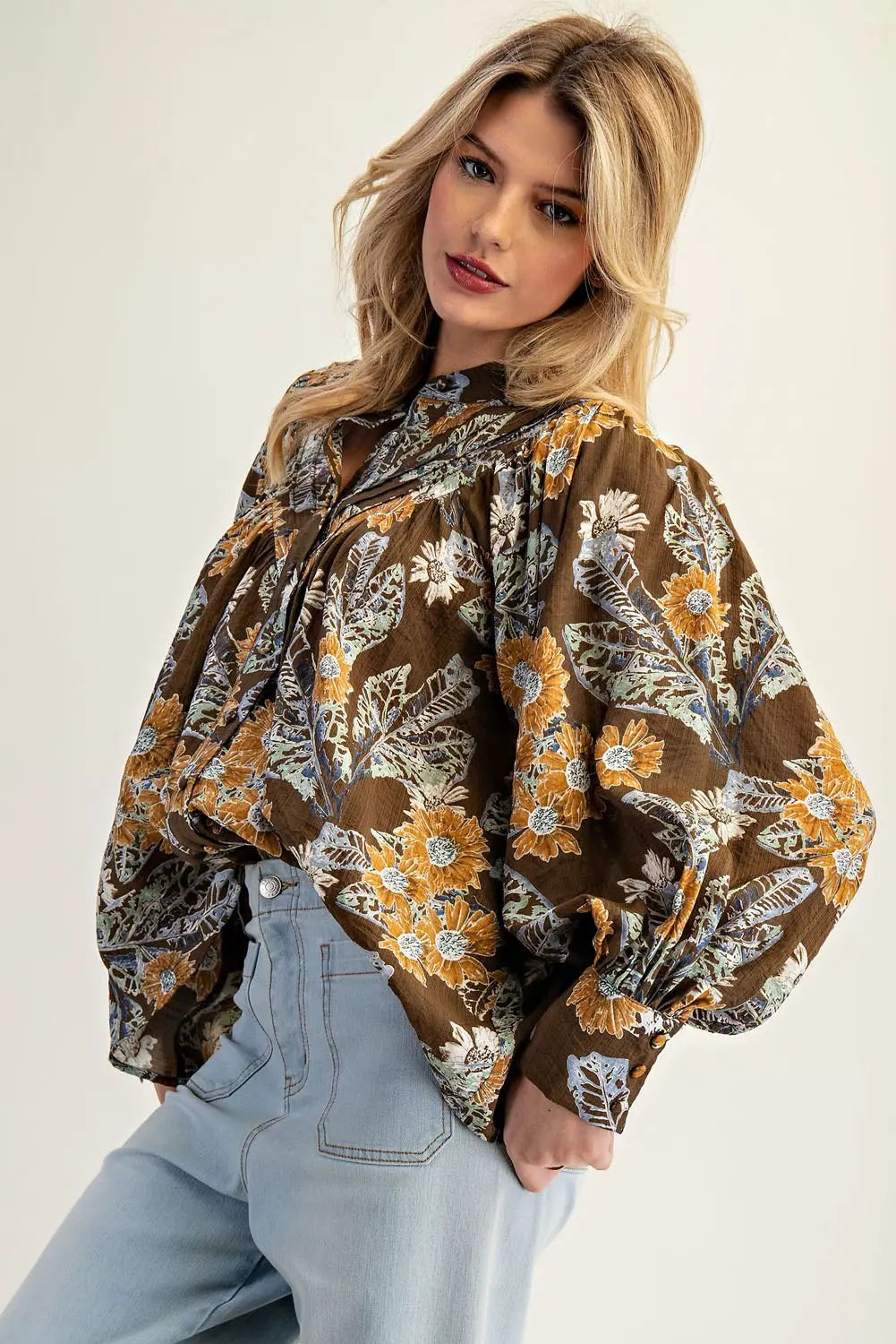 Mocha Floral Long Sleeve