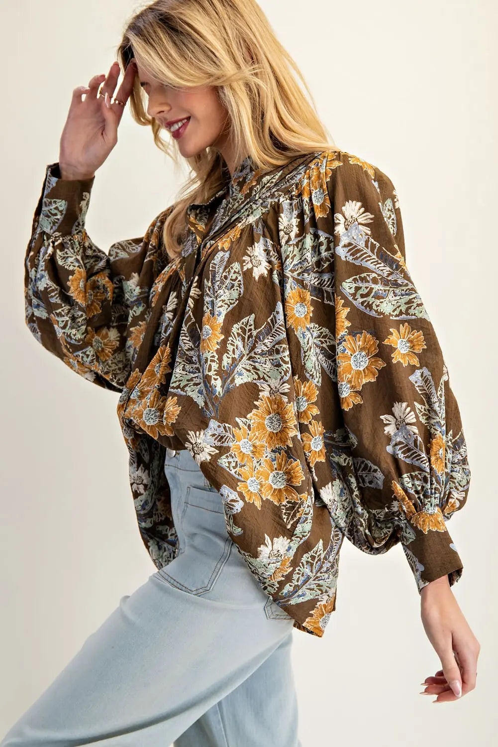 Mocha Floral Long Sleeve