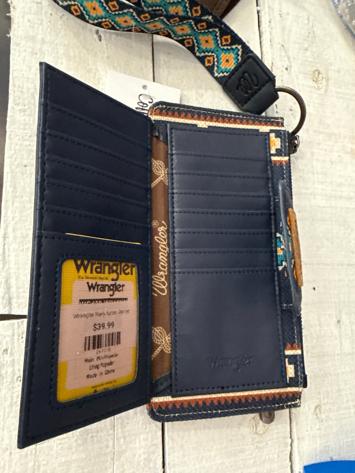 Wrangler Wristlet Navy Aztec