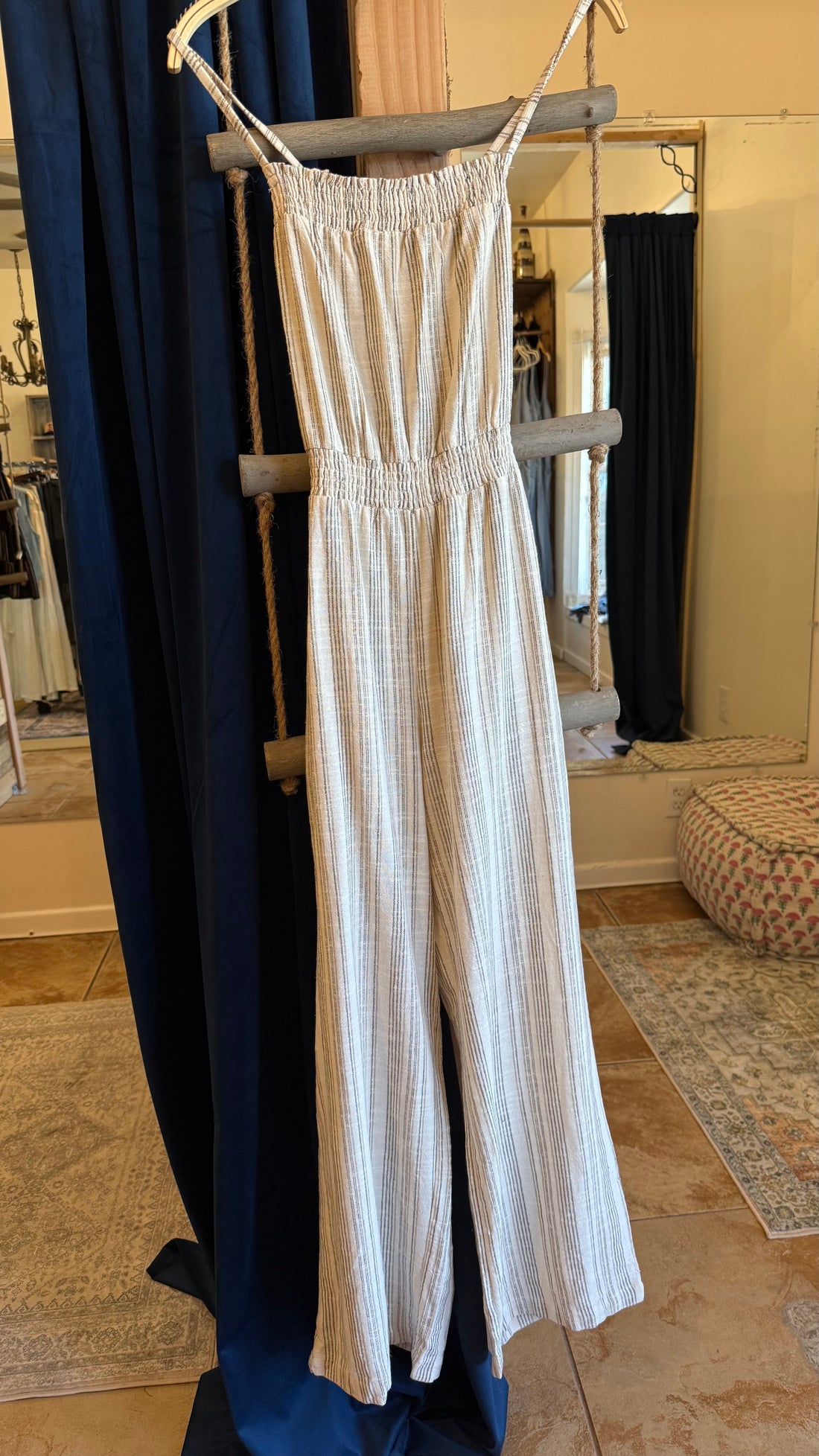 Striped Linen Jumpsuit