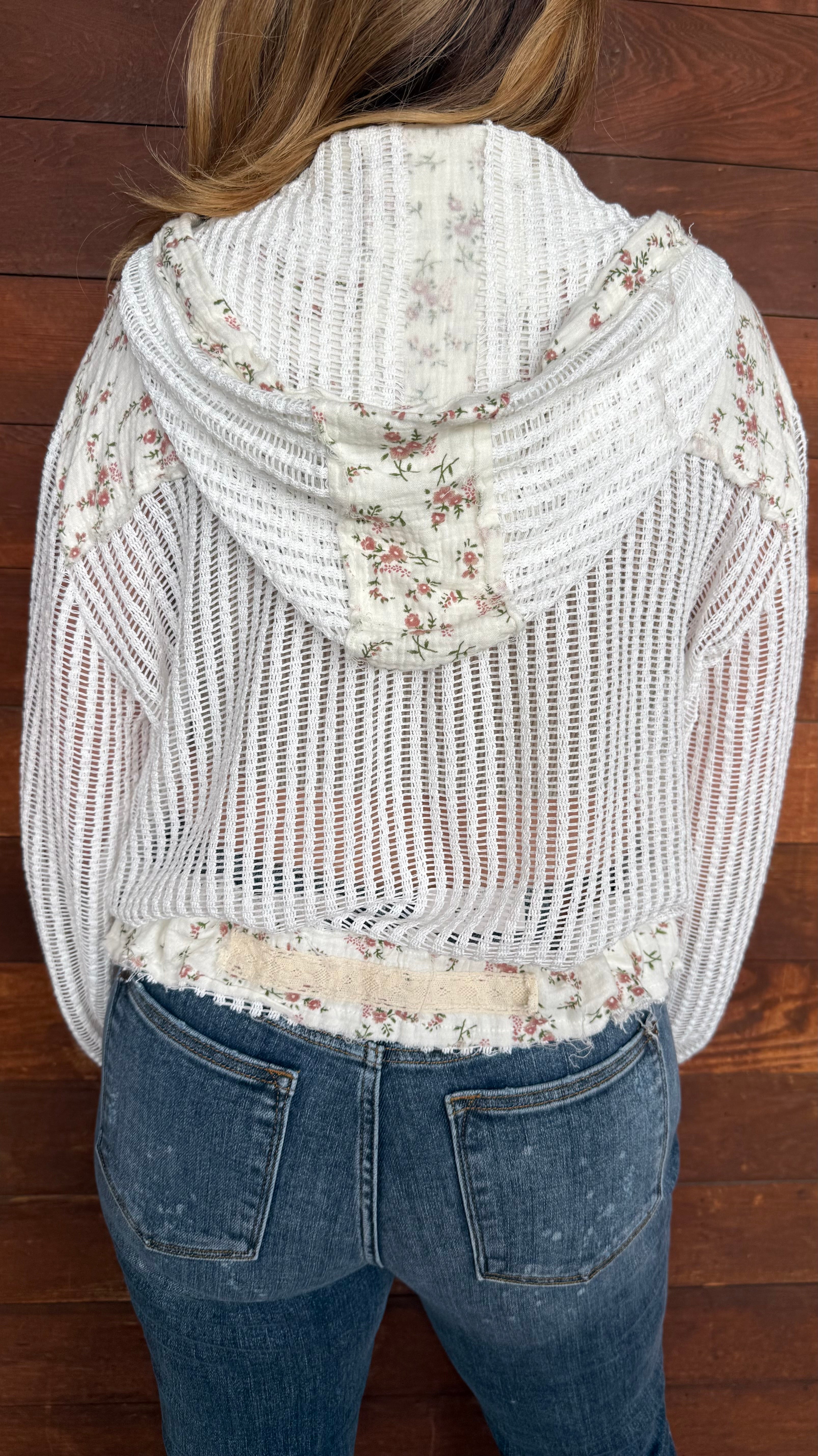 Knit Flower Hoodie