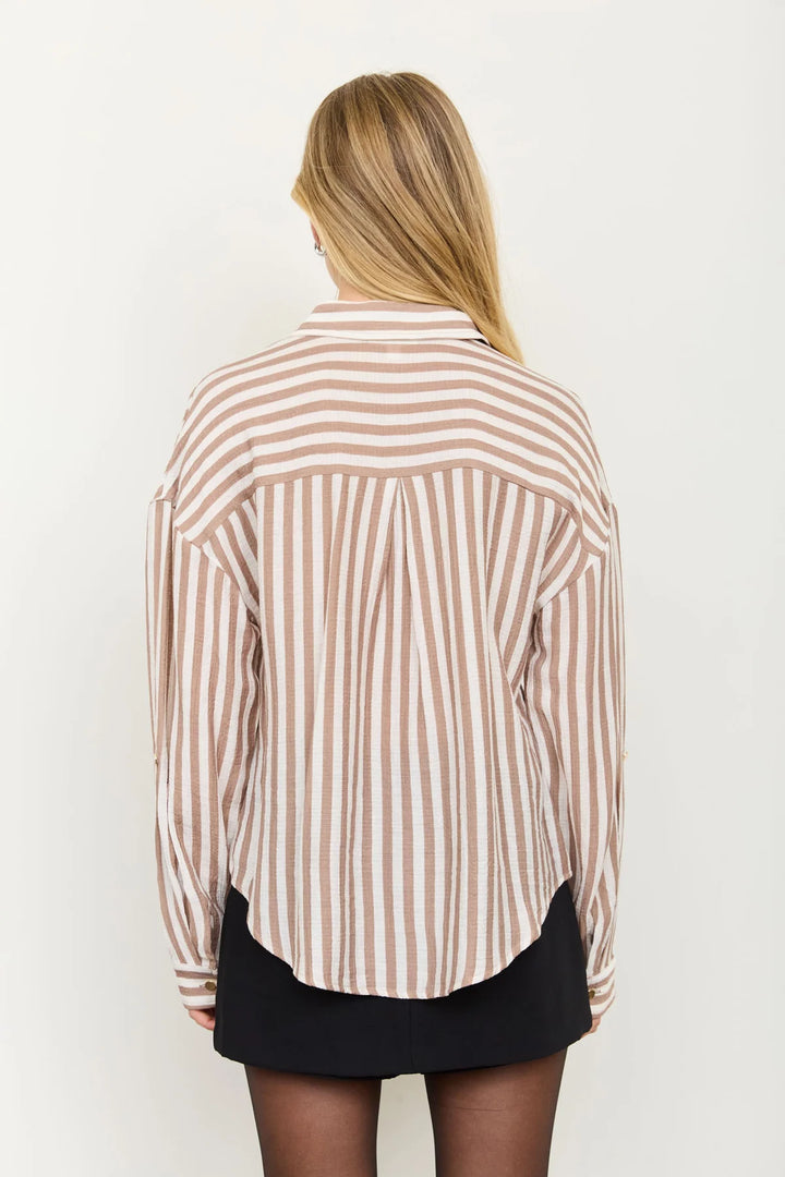 Easy Does It Striped Button-Up Shirt