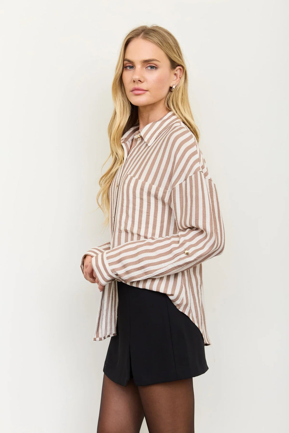 Easy Does It Striped Button-Up Shirt