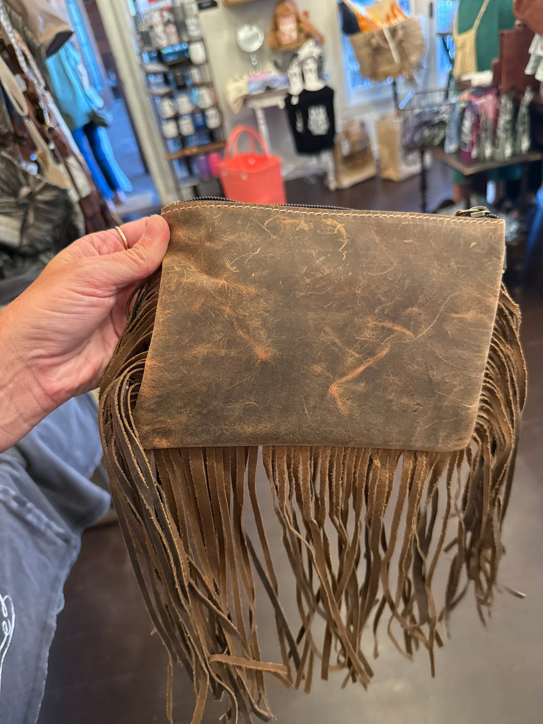 Fringe Leather Purse