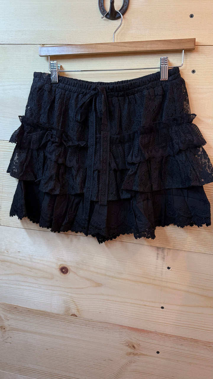Black Ruffled Shorts