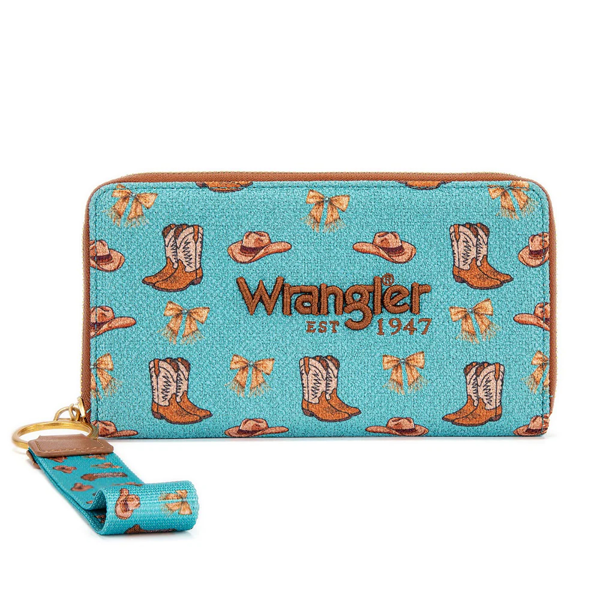 Wrangler - Women's Western Print Cowgirl Zip Around Wallet