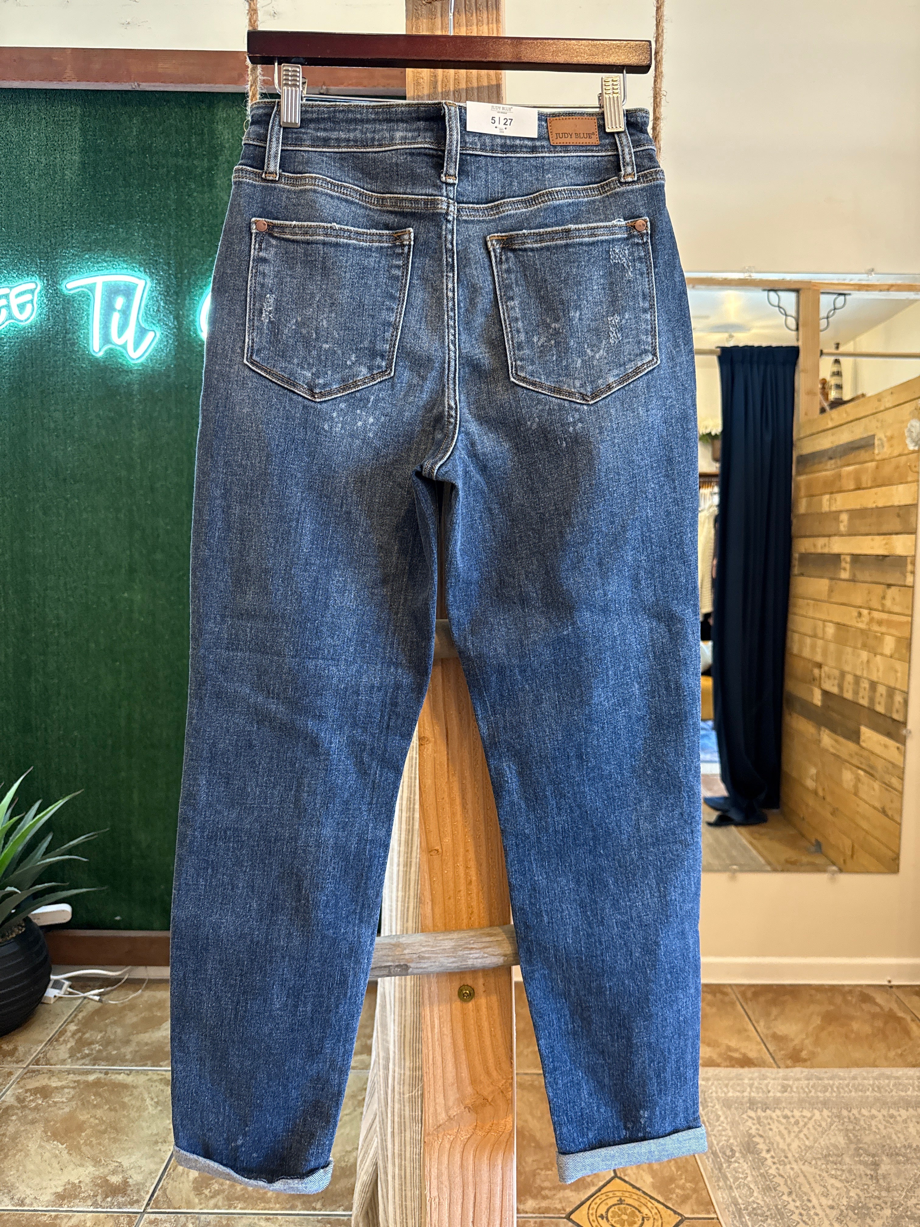 Judy Blue High Waist Bleach Splash Boyfriend