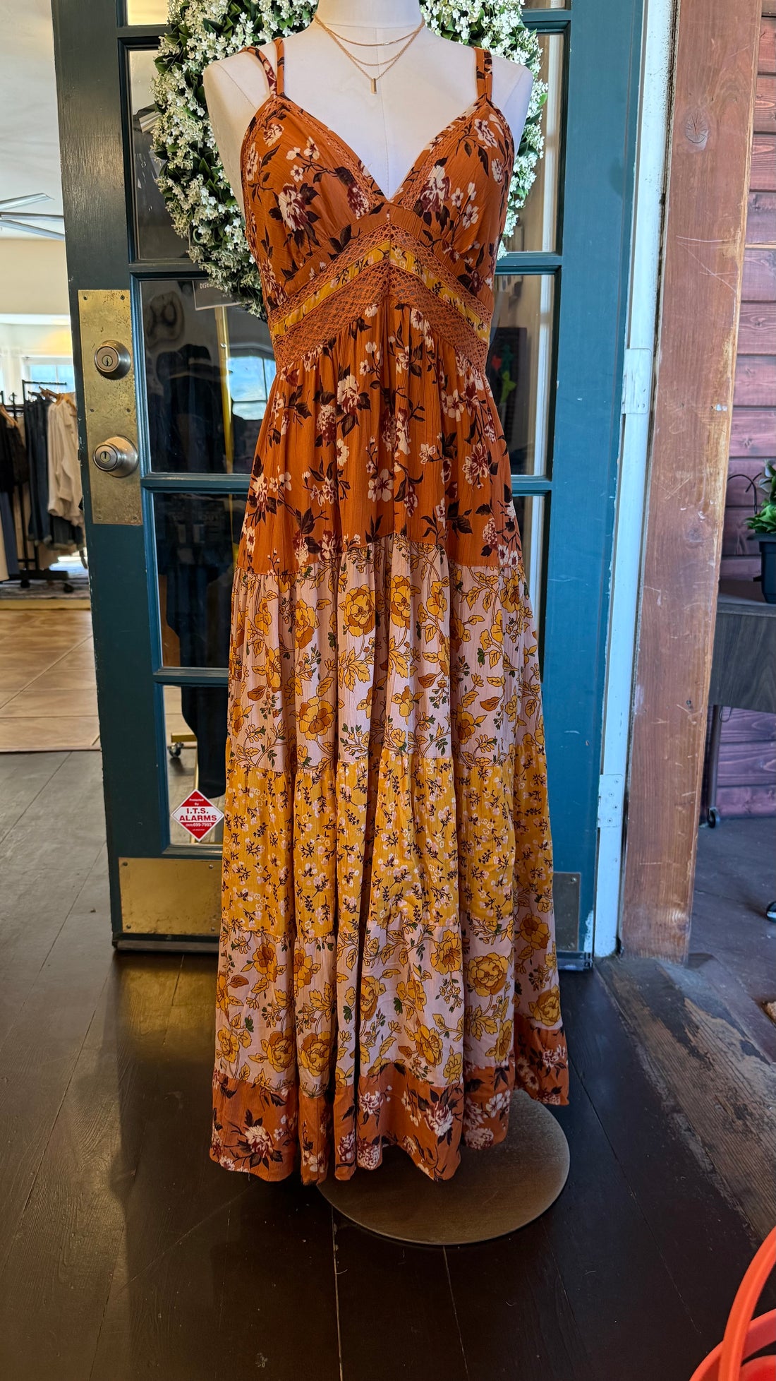 Mustard Paisley Mid Calf Dress