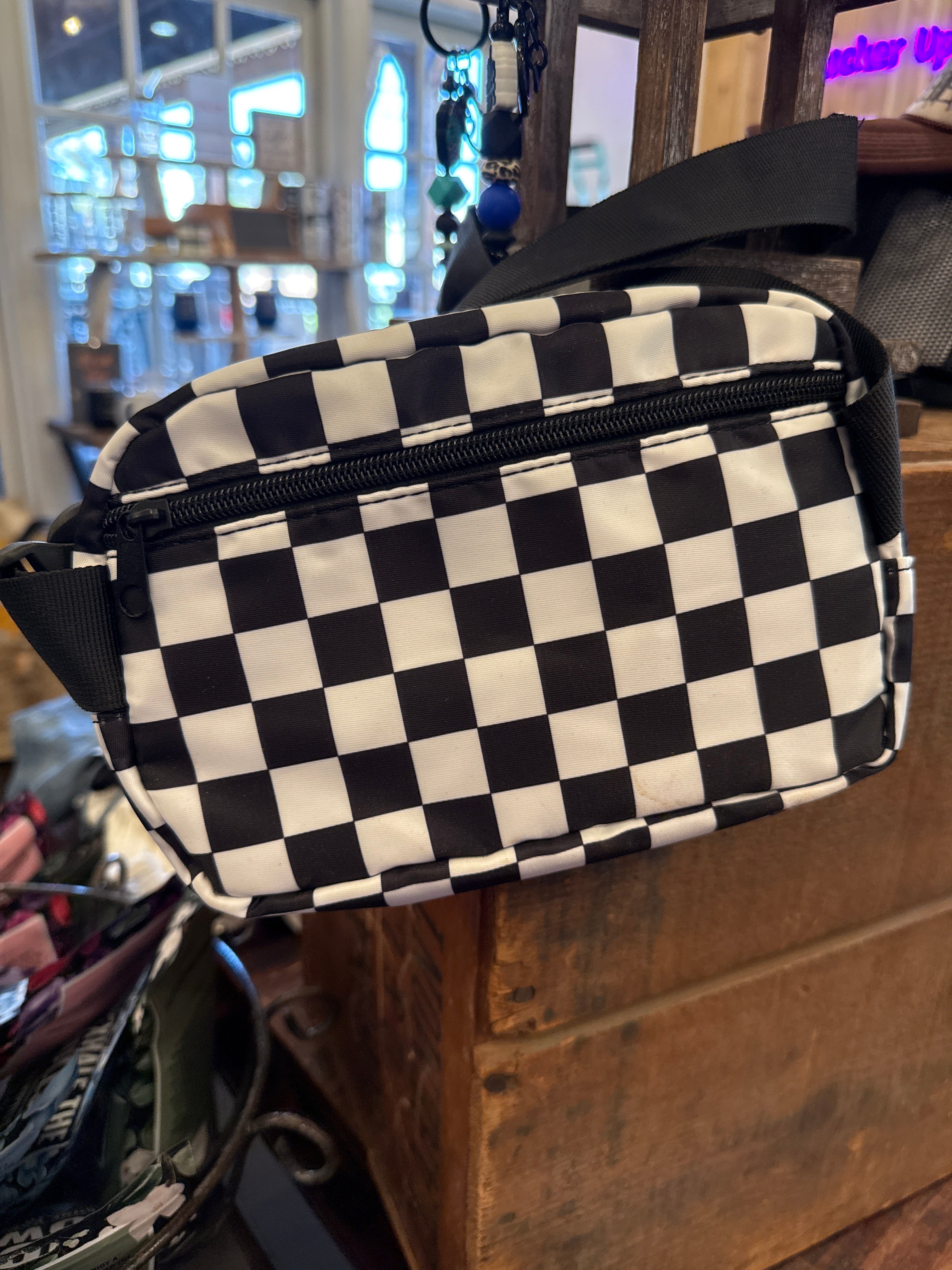 Checkered Print Crossbody