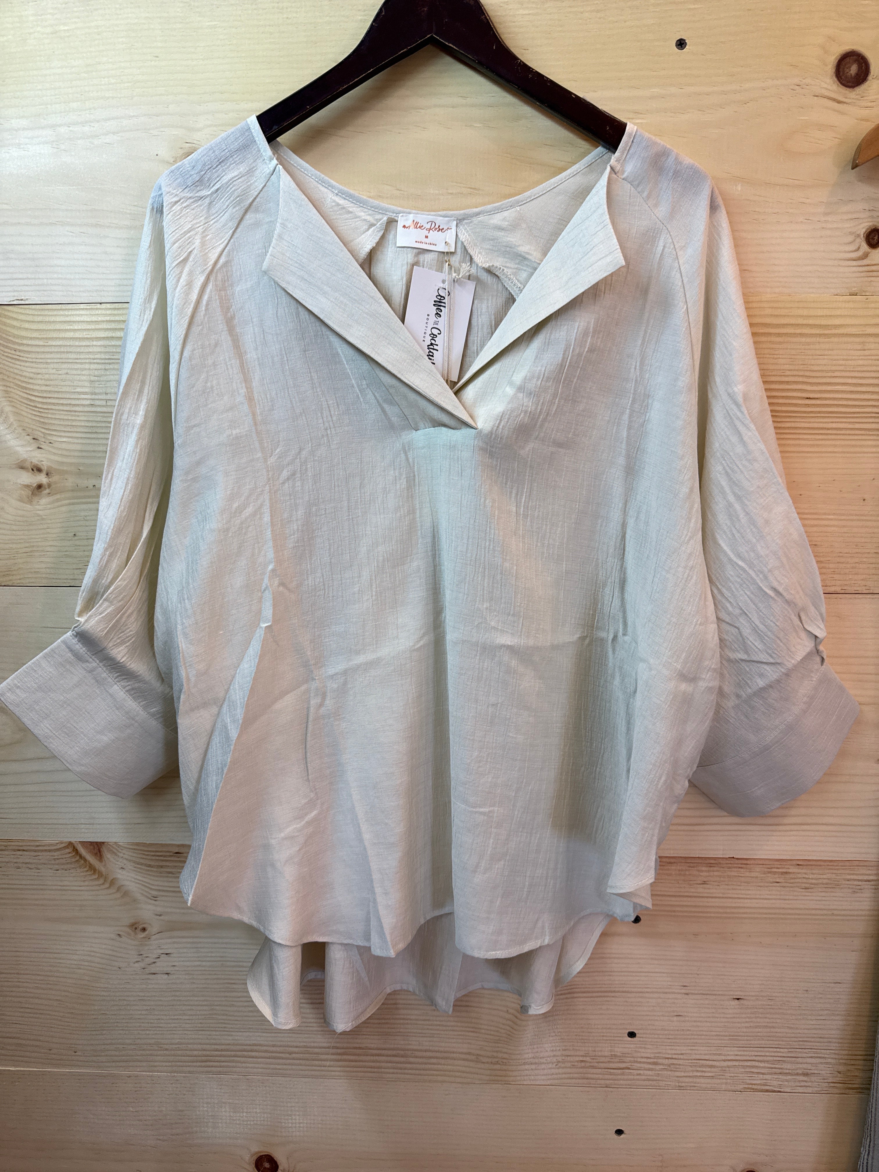 Textured Vneck Blouse