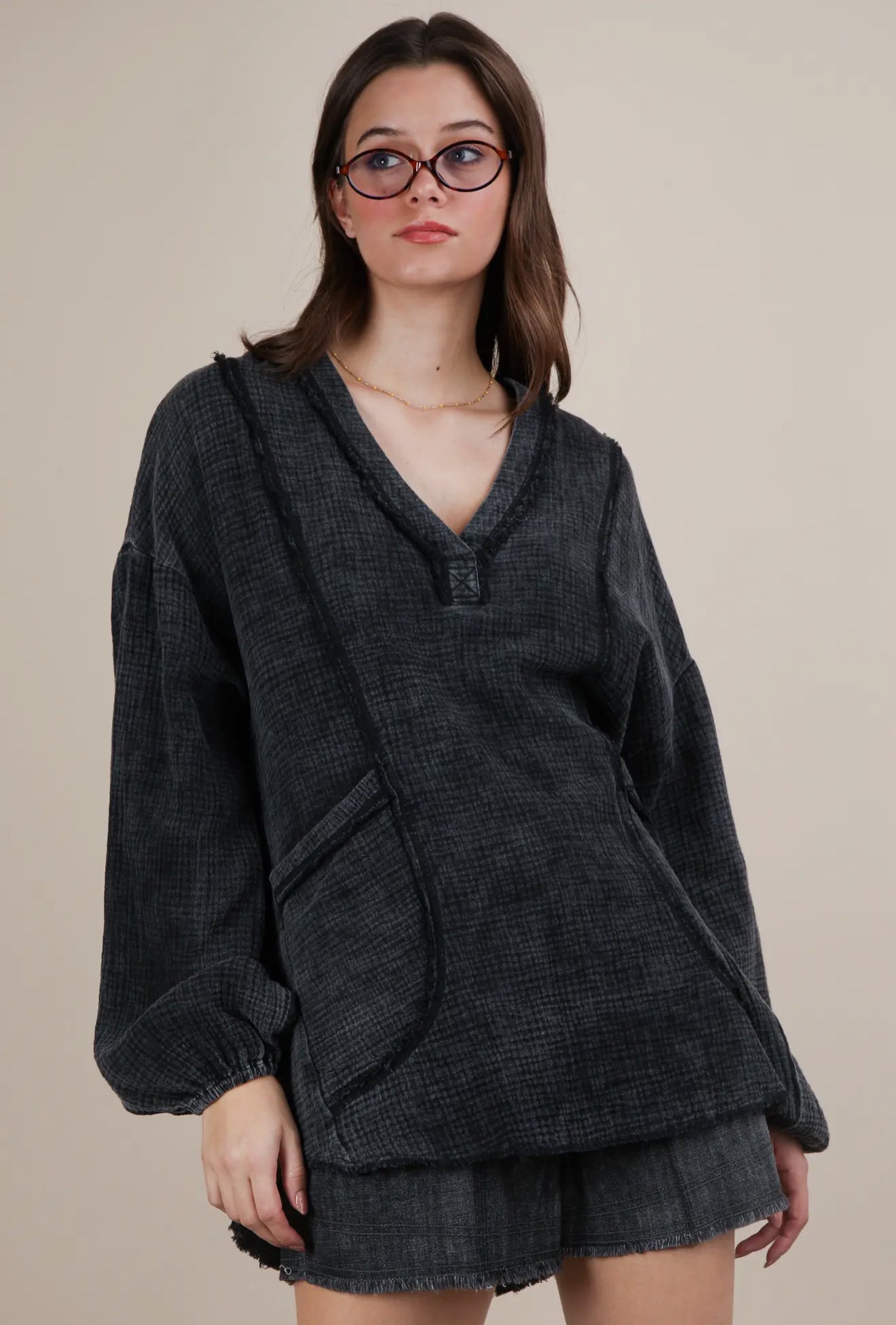 Black Washed Pocket Shirt