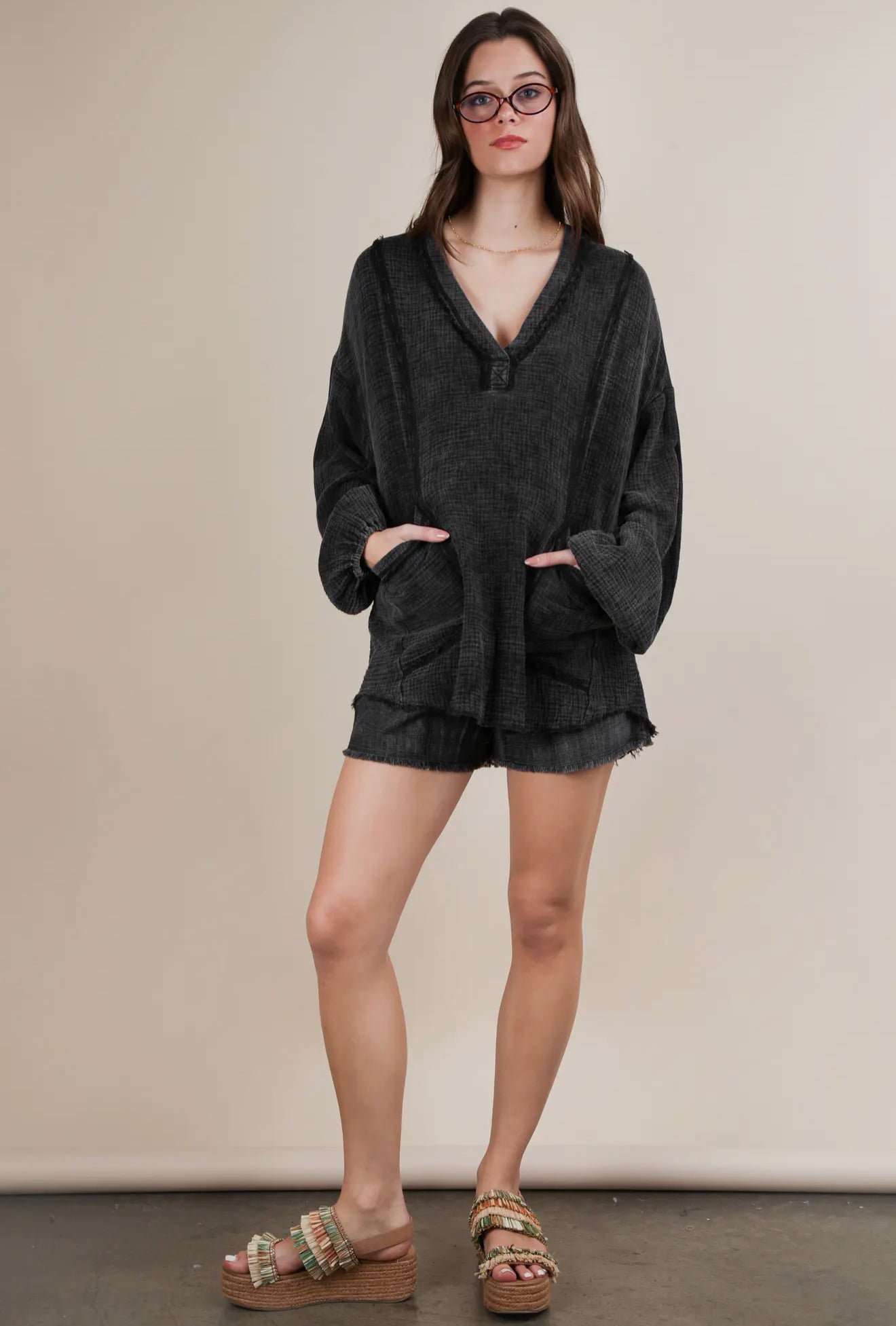 Black Washed Pocket Shirt