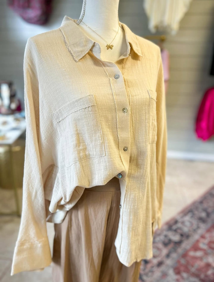 Champagne Woven L/S