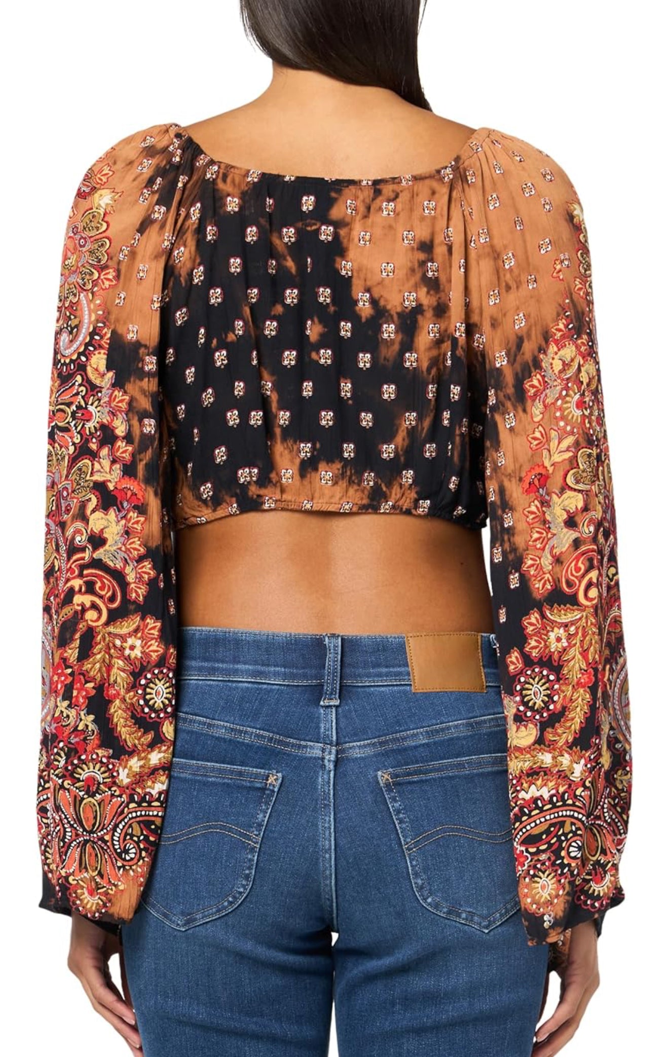 Sunburst Tie Front Crop Top