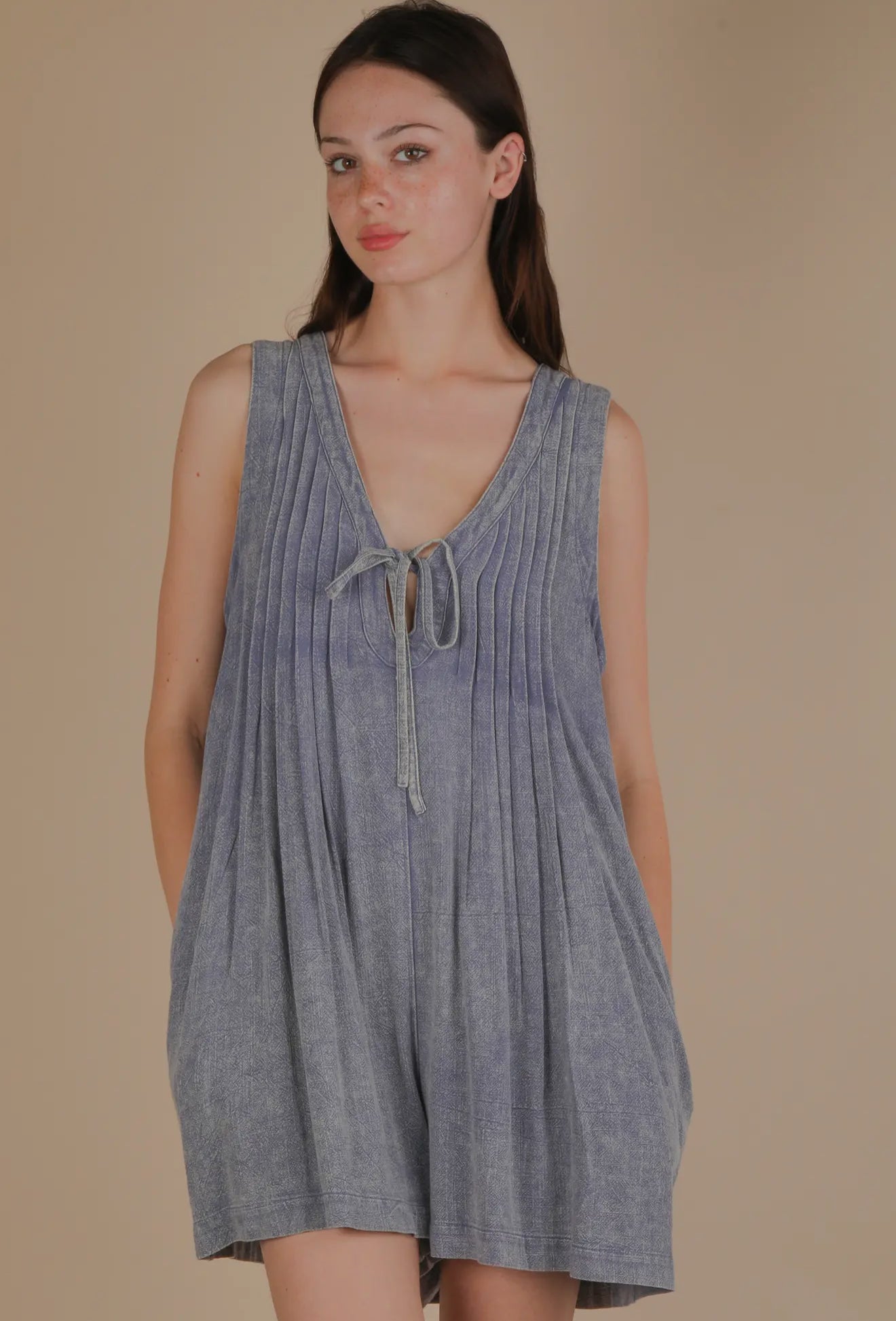 Denim Tie Romper