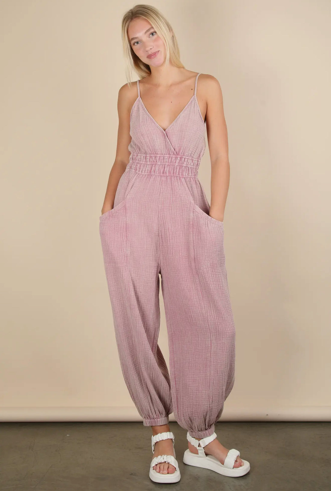 Washed Denim Cotton Jumpsuit